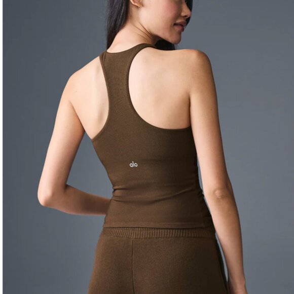 Alo Ribbed Mesmerize Bra Tank S Black - Picture 5 of 9